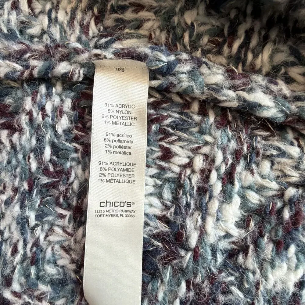 Chico's 1 Women's medium 10 Cardigan vest Sweaters Sleeveless Tops bohemian - Picture 9 of 12